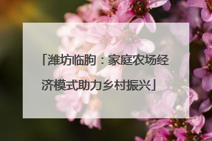 潍坊临朐：家庭农场经济模式助力乡村振兴