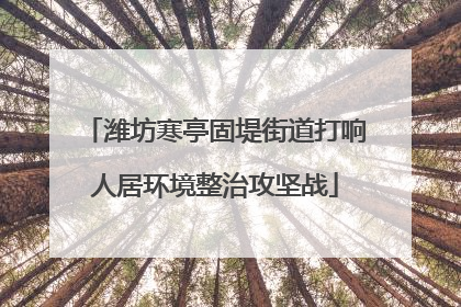潍坊寒亭固堤街道打响人居环境整治攻坚战