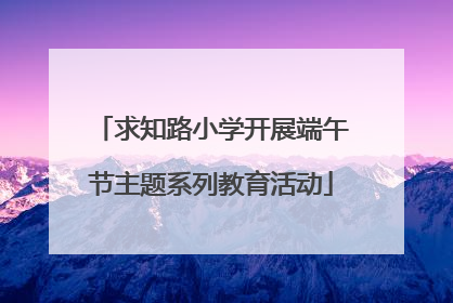 求知路小学开展端午节主题系列教育活动