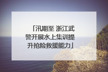 汛期至 浙江武警开展水上集训提升抢险救援能力