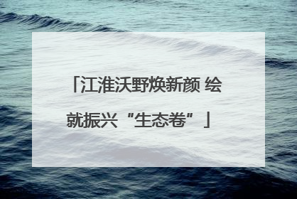 江淮沃野焕新颜 绘就振兴“生态卷”