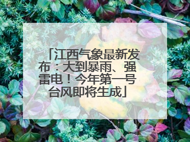 江西气象最新发布：大到暴雨、强雷电！今年第一号台风即将生成