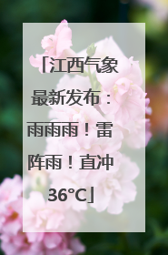 江西气象最新发布：雨雨雨！雷阵雨！直冲36°C