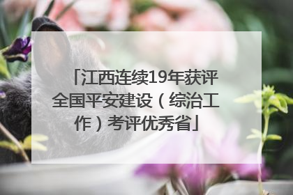 江西连续19年获评全国平安建设（综治工作）考评优秀省
