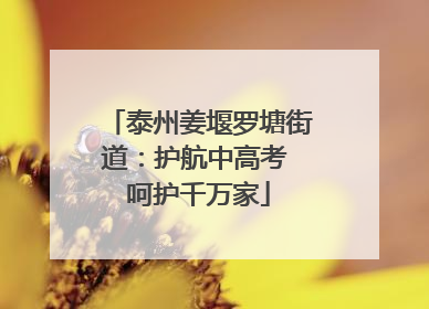 泰州姜堰罗塘街道：护航中高考 呵护千万家