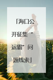 海口公开征集“运霸”问题线索