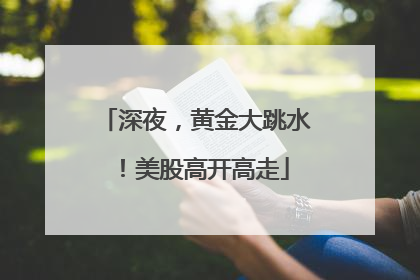 深夜，黄金大跳水！美股高开高走