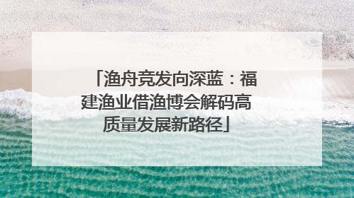 渔舟竞发向深蓝：福建渔业借渔博会解码高质量发展新路径