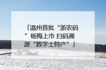 温州首批“浙农码”杨梅上市 扫码溯源“数字土特产”