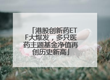 港股创新药ETF大爆发，多只医药主题基金净值再创历史新高