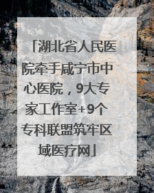 湖北省人民医院牵手咸宁市中心医院，9大专家工作室+9个专科联盟筑牢区域医疗网