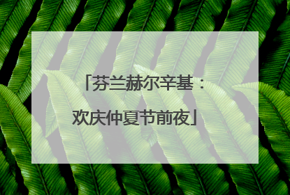 芬兰赫尔辛基：欢庆仲夏节前夜