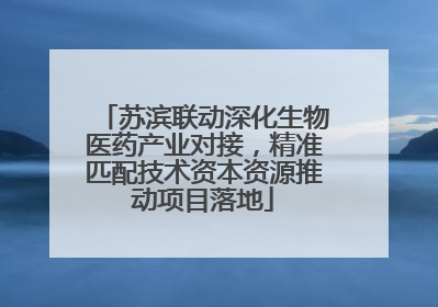 苏滨联动深化生物医药产业对接，精准匹配技术资本资源推动项目落地