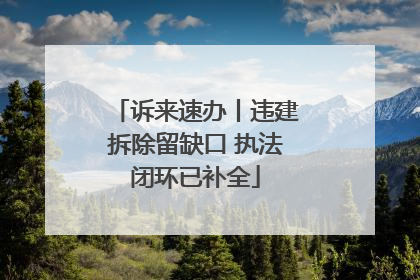 诉来速办丨违建拆除留缺口 执法闭环已补全