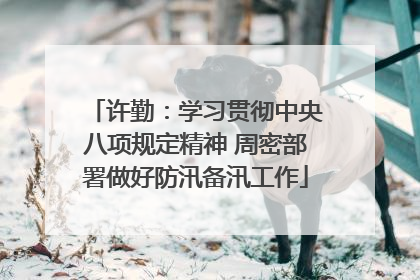 许勤：学习贯彻中央八项规定精神 周密部署做好防汛备汛工作