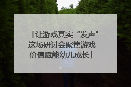 让游戏真实“发声” 这场研讨会聚焦游戏价值赋能幼儿成长