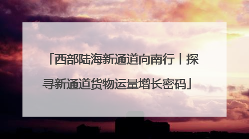 西部陆海新通道向南行丨探寻新通道货物运量增长密码