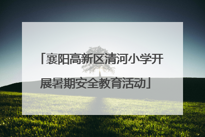 襄阳高新区清河小学开展暑期安全教育活动