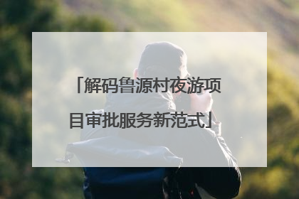解码鲁源村夜游项目审批服务新范式
