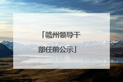 赣州领导干部任前公示