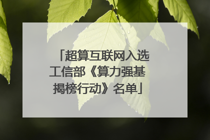 超算互联网入选工信部《算力强基揭榜行动》名单