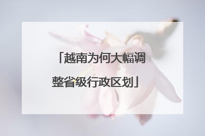 越南为何大幅调整省级行政区划