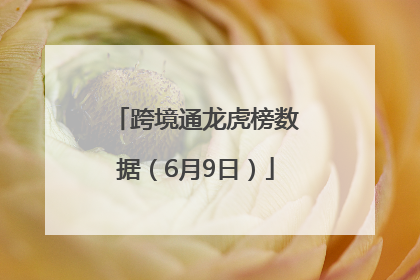 跨境通龙虎榜数据（6月9日）