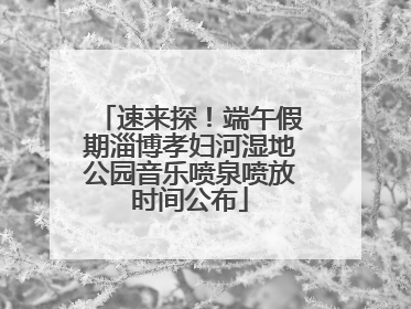 速来探！端午假期淄博孝妇河湿地公园音乐喷泉喷放时间公布