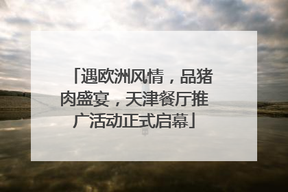 遇欧洲风情，品猪肉盛宴，天津餐厅推广活动正式启幕