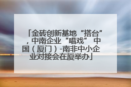 金砖创新基地“搭台”，中南企业“唱戏” 中国（厦门）-南非中小企业对接会在厦举办