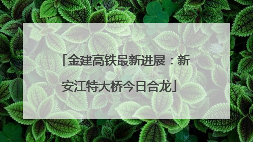 金建高铁最新进展：新安江特大桥今日合龙