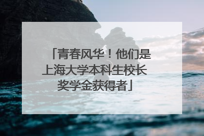青春风华！他们是上海大学本科生校长奖学金获得者