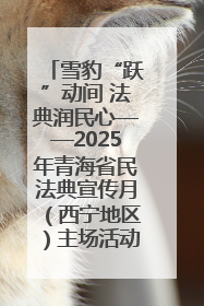 雪豹“跃”动间 法典润民心——2025年青海省民法典宣传月（西宁地区）主场活动见闻