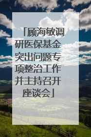 顾海敏调研医保基金突出问题专项整治工作并主持召开座谈会