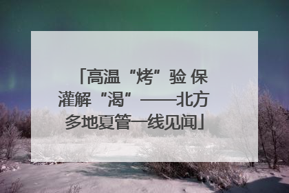 高温“烤”验 保灌解“渴”——北方多地夏管一线见闻