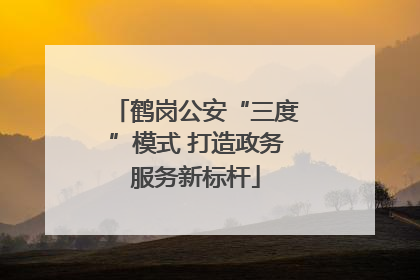 鹤岗公安“三度”模式 打造政务服务新标杆