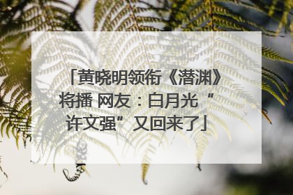 黄晓明领衔《潜渊》将播 网友：白月光“许文强”又回来了