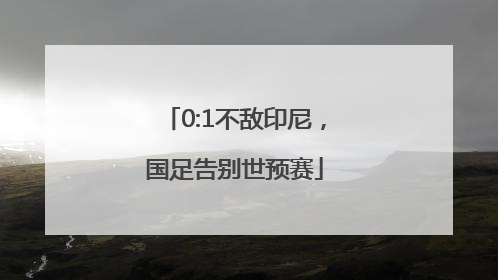 0:1不敌印尼，国足告别世预赛
