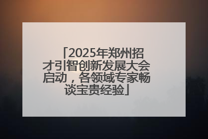 2025年郑州招才引智创新发展大会启动，各领域专家畅谈宝贵经验
