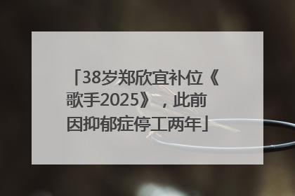 38岁郑欣宜补位《歌手2025》，此前因抑郁症停工两年