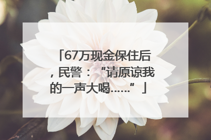 67万现金保住后，民警：“请原谅我的一声大喝……”