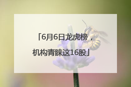 6月6日龙虎榜，机构青睐这16股