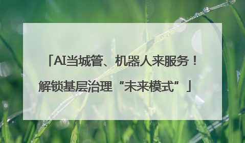 AI当城管、机器人来服务！解锁基层治理“未来模式”