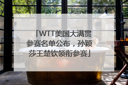 WTT美国大满贯参赛名单公布，孙颖莎王楚钦领衔参赛